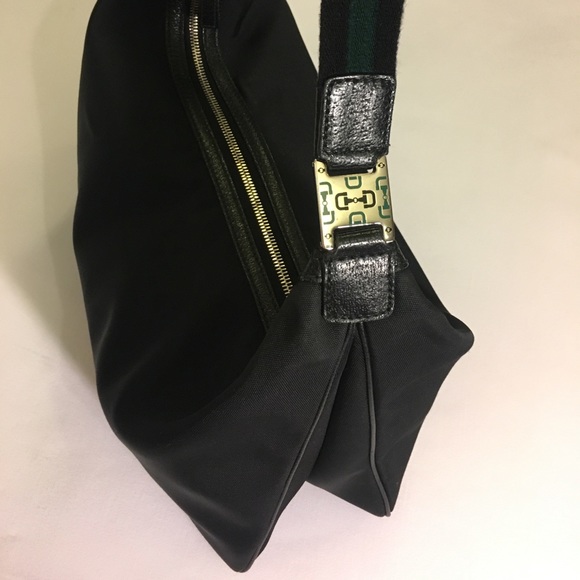 GUCCI Horse Bit Nylon Canvas Med Hobo 🏆 - Picture 2 of 8